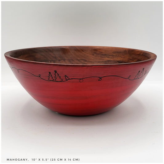 Mahogany holiday themed bowl